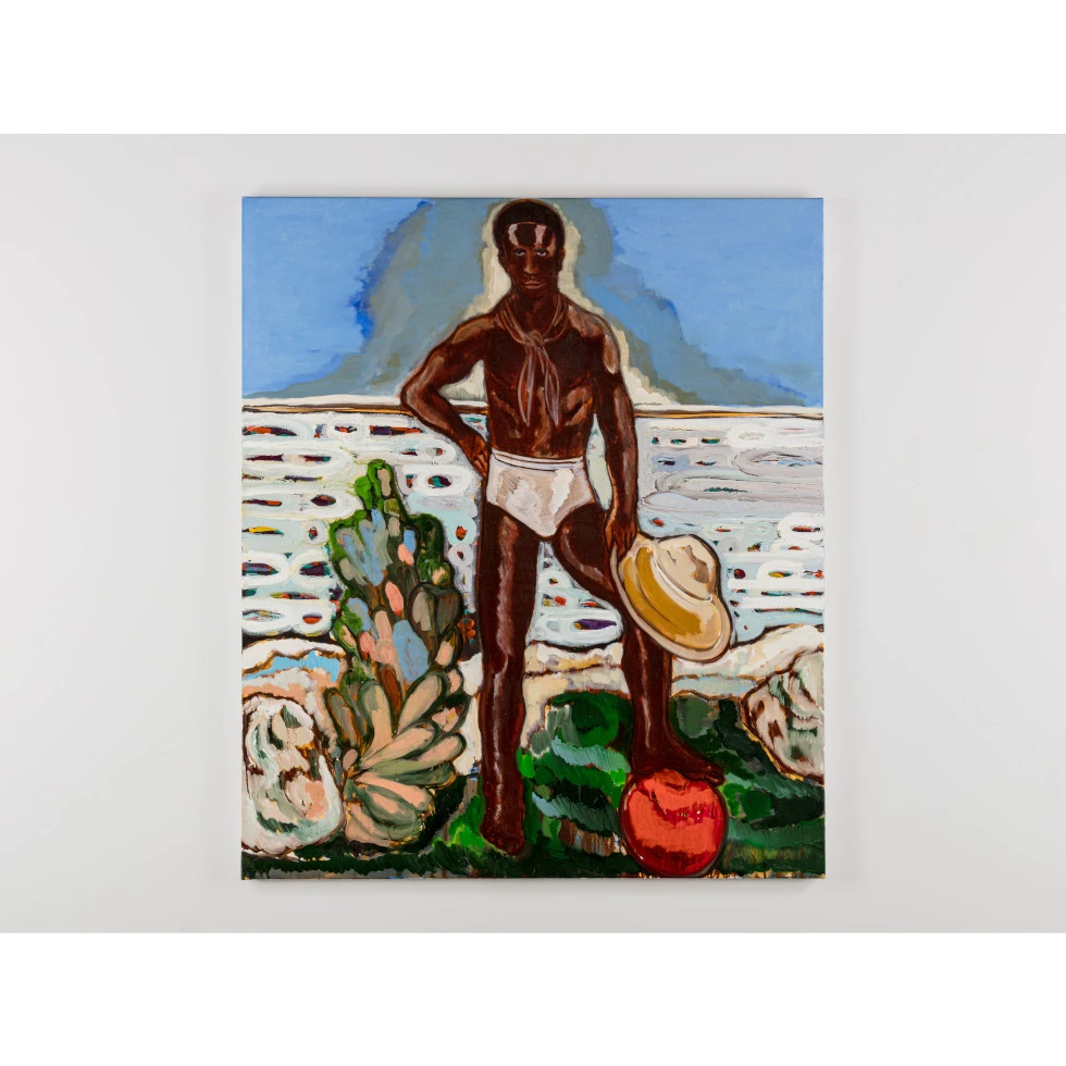 <a href="https://www.ueshima-collection.com/artist-list/313" style="color:inherit">GIDEON APPAH</a>:Man with a Hat
