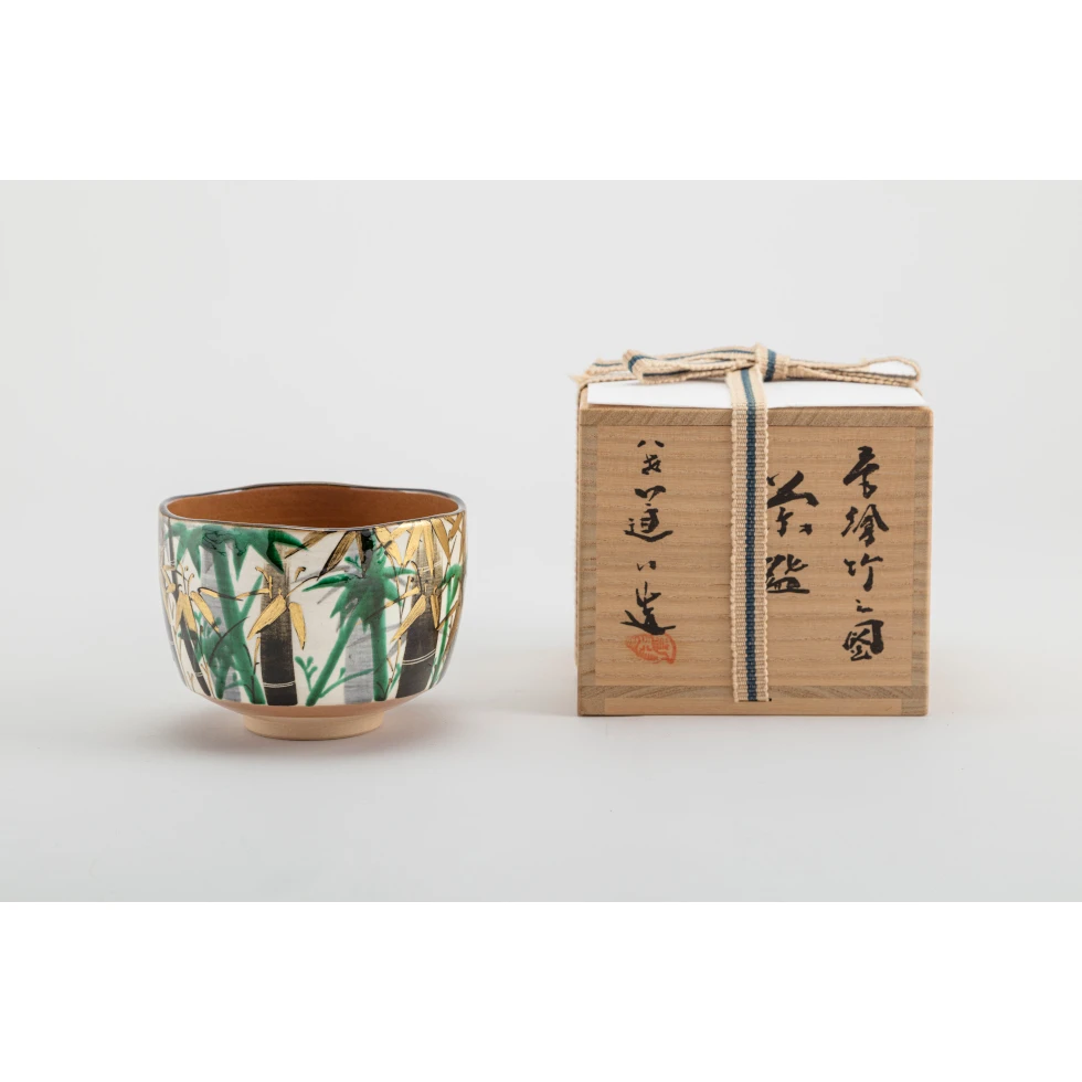 高橋道八(八代) / DohachiTakahashi Ⅷ:色絵竹ノ図 / Tea Bowl with Bamboo Design in Overglaze Enamels