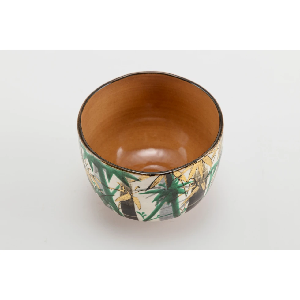 高橋道八(八代) / DohachiTakahashi Ⅷ:色絵竹ノ図 / Tea Bowl with Bamboo Design in Overglaze Enamels