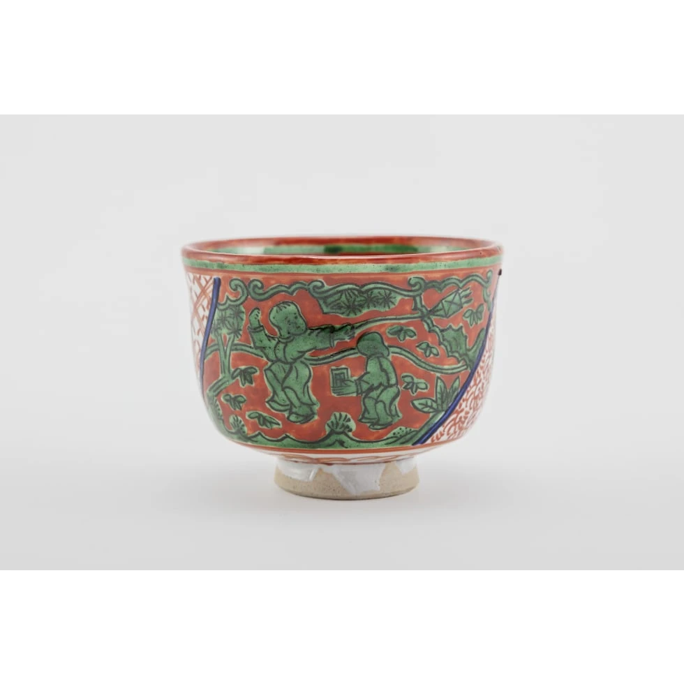 永樂即全(十六代) / Sokuzen Eiraku XVI:松寿一双 赤絵寿字/乾山写老松