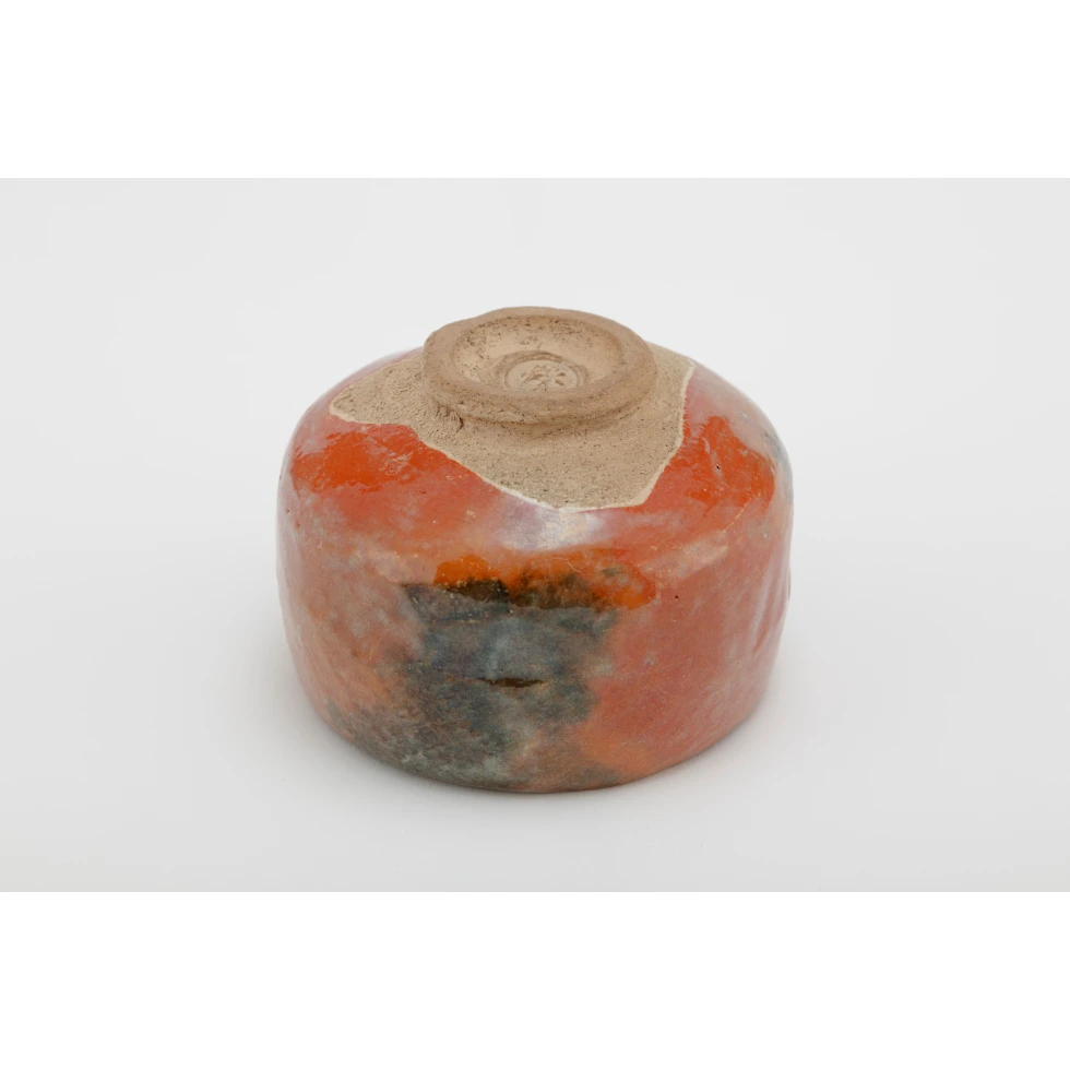 Keinyu Raku(XI):赤茶碗 銘「千代の友」/  Red Raku Tea Bowl named “Chiyo no Tomo”