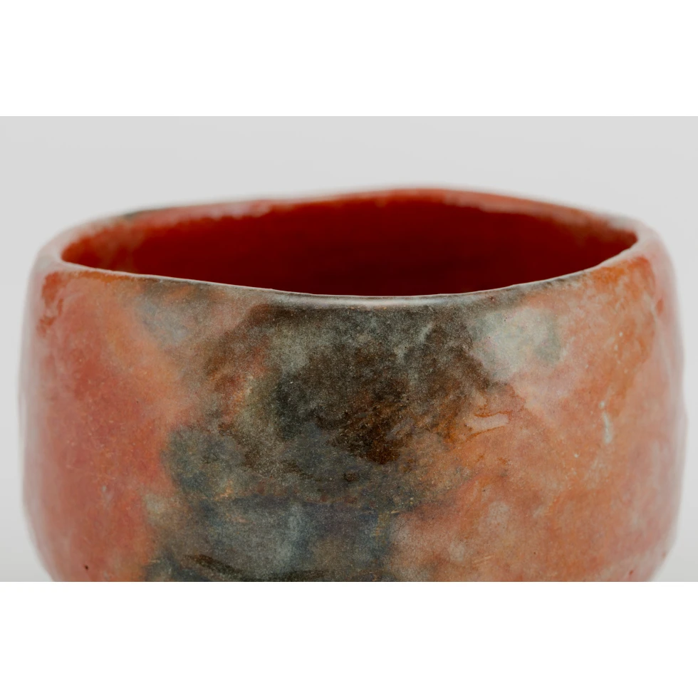 Keinyu Raku(XI):赤茶碗 銘「千代の友」/  Red Raku Tea Bowl named “Chiyo no Tomo”