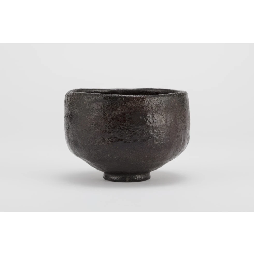 樂一入(四代) / Ichinyu Raku(Ⅳ):黒茶碗 銘「面白や」/  Black Raku Tea Bowl named “Omoshiroya”
